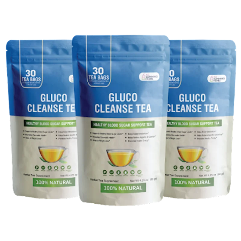 Gluco Cleanse Tea Blood Sugar Health — 3 Bottle / 90 Day Pack